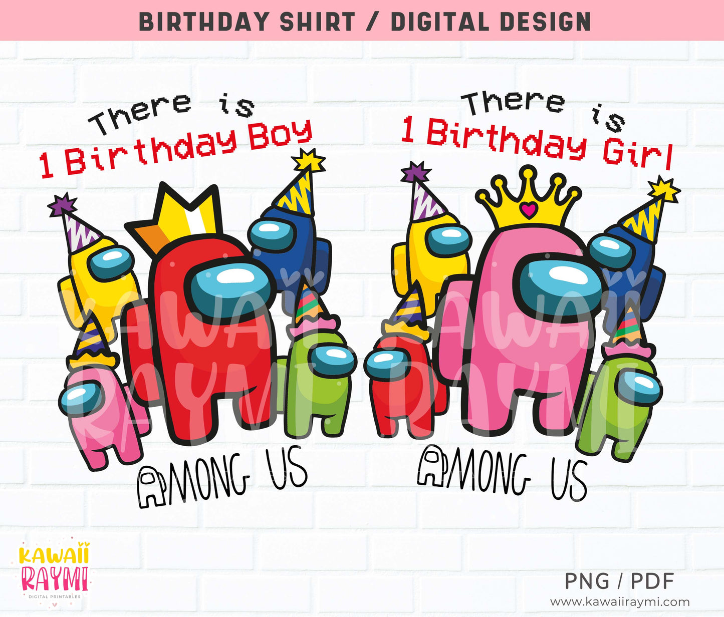 Camiseta de cumpleaños de Among Us - Archivo digital instantáneo