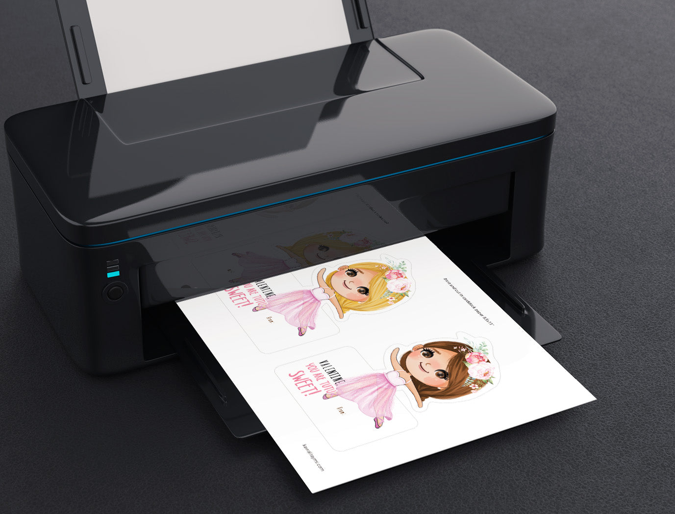 Scrunchie valentine cards, you are tutu sweet printable ballerina