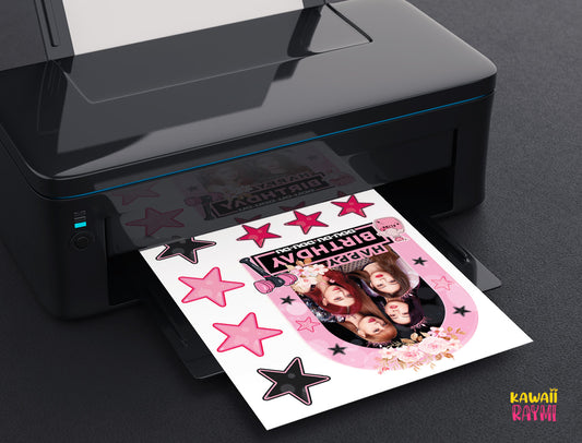 Black Pink cake topper instant download