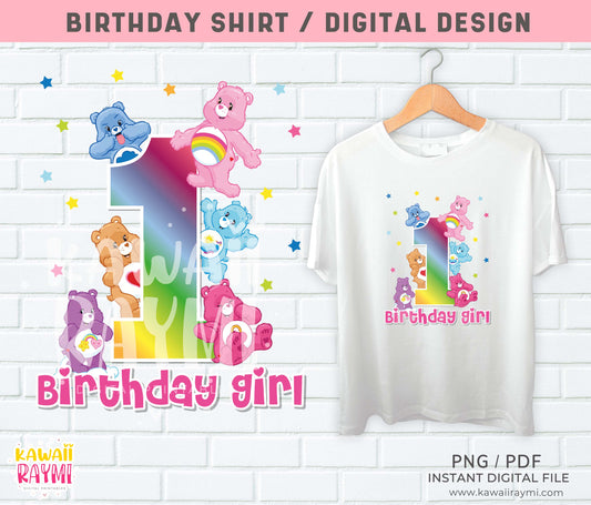 Care bears 1st birthday shirt - Instant digital file