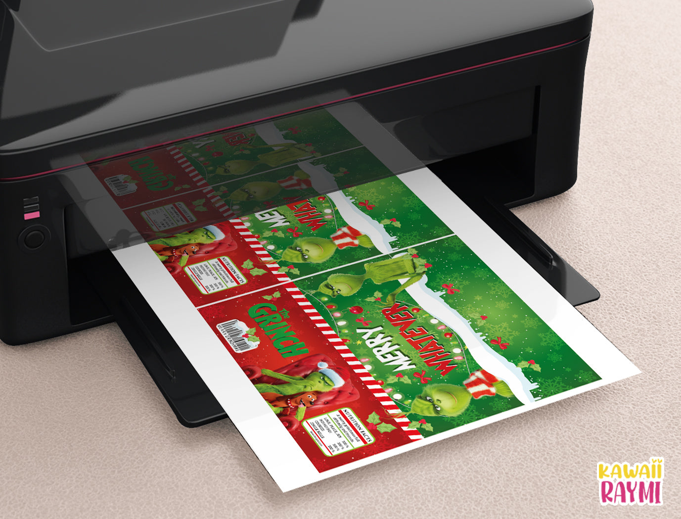 Envoltorio de barra de chocolate navideña de Grinch, Merry Whatever: archivo digital Merry Grinchmas