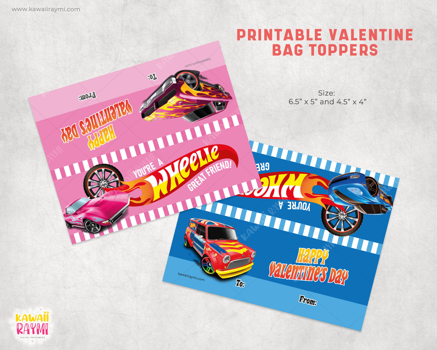 Adorno para bolsa de San Valentín con el coche de carreras Hot Wheels You Are A Wheelie Great Friend