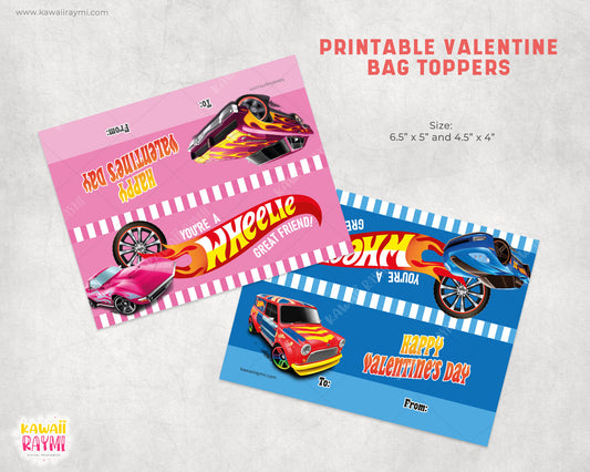 Hot wheels-You Are A Wheelie Great Friend Race Car Valentine's Day Bag topper
