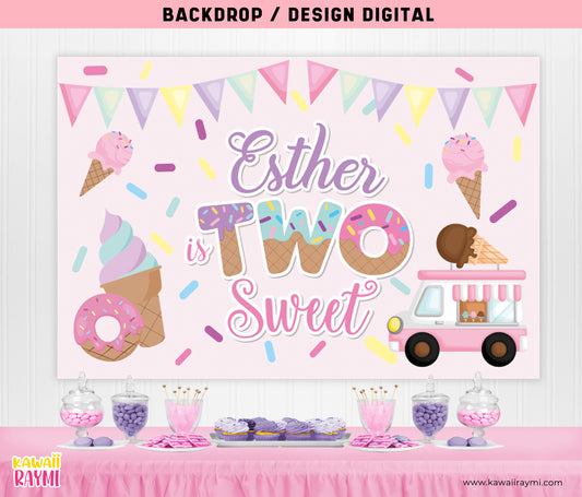 Ice cream backdrop custom digital file
