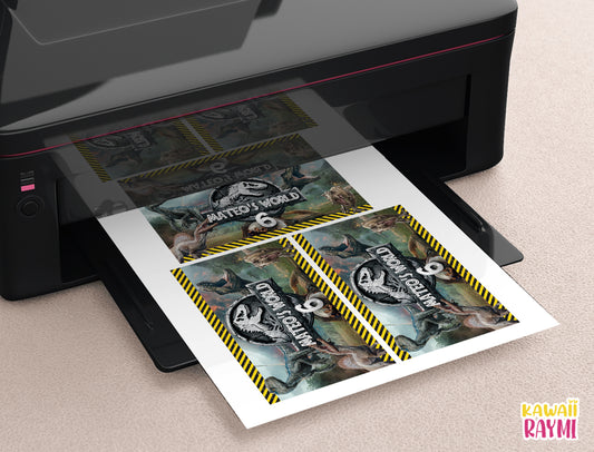 Jurassic Birthday gable box label Printable Dinosaur Birthday gable box label Dino party favors