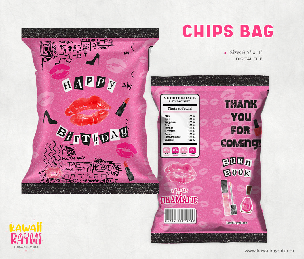 Chicas malas Libro Burn Bolsa de patatas fritas - Digital instantáneo