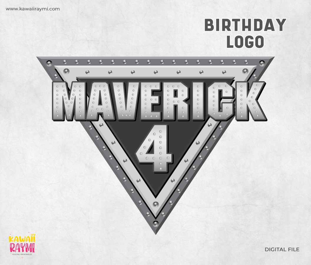 Monster Jam birthday logo, custom digital file