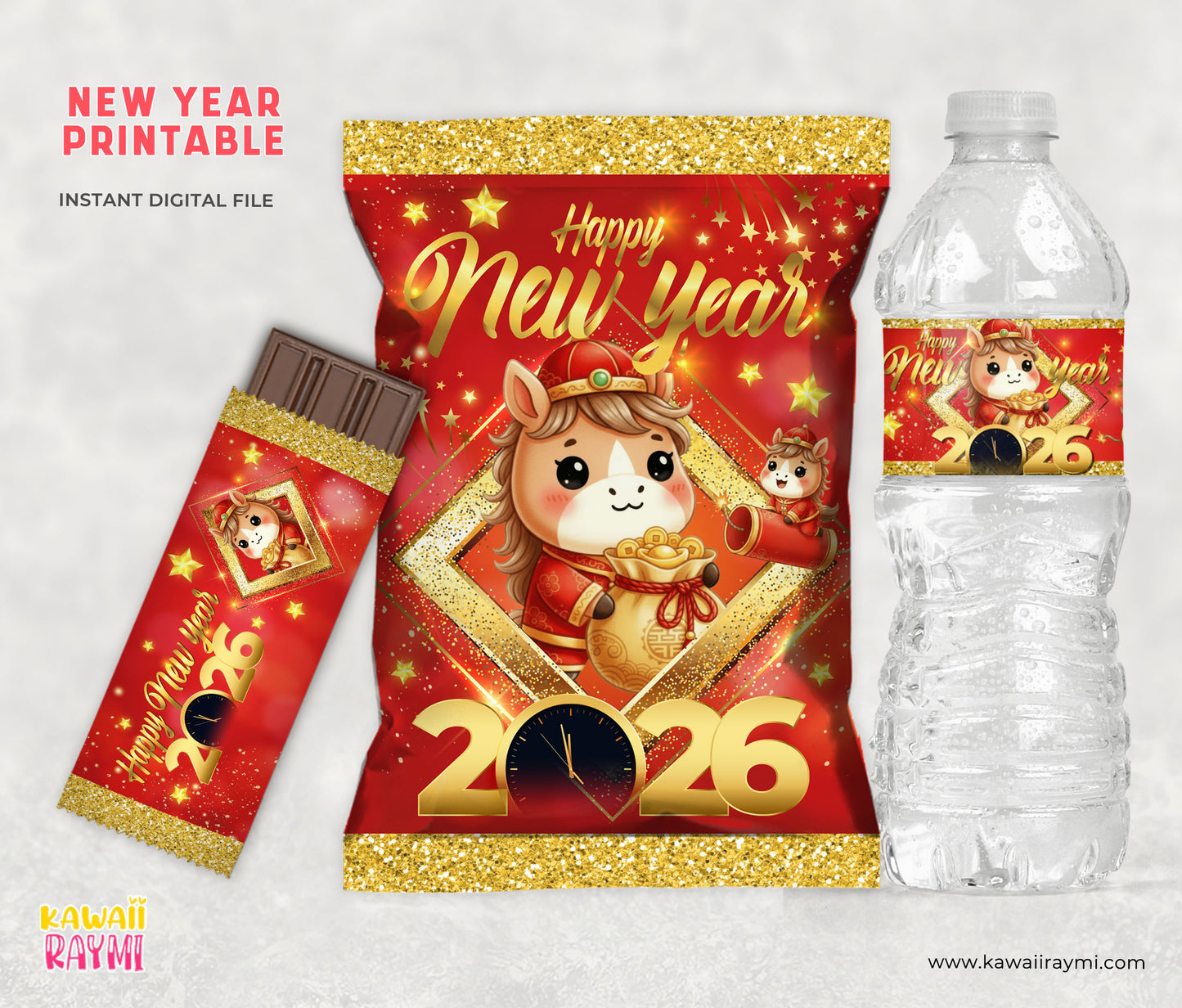 New year party favors, chinese new year 2026 printable, instant digital files