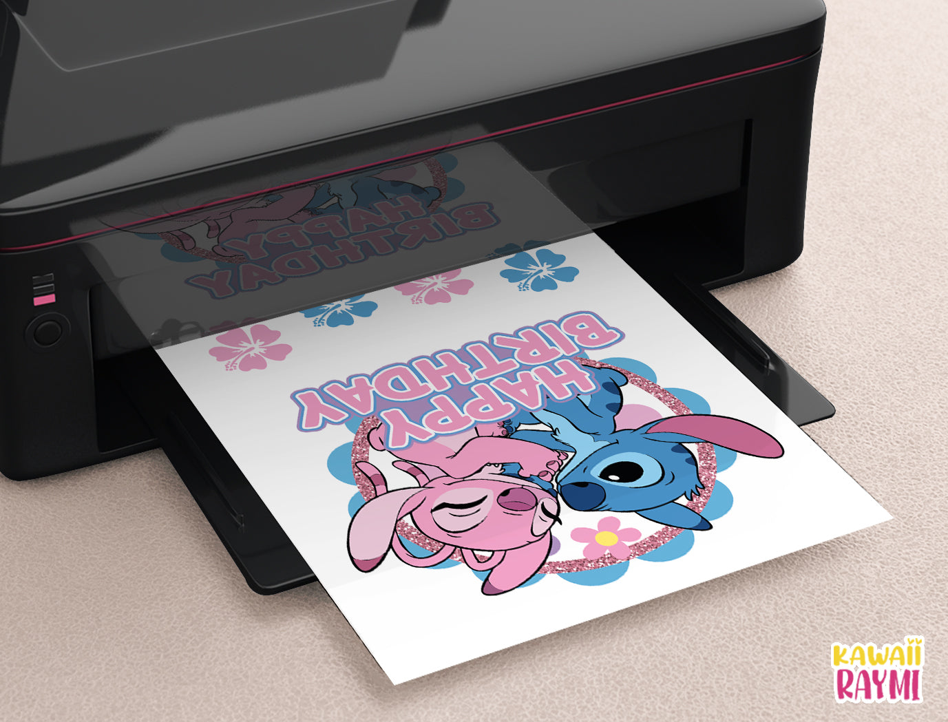 Adorno para tarta de Stitch y Angel, archivo digital instantáneo