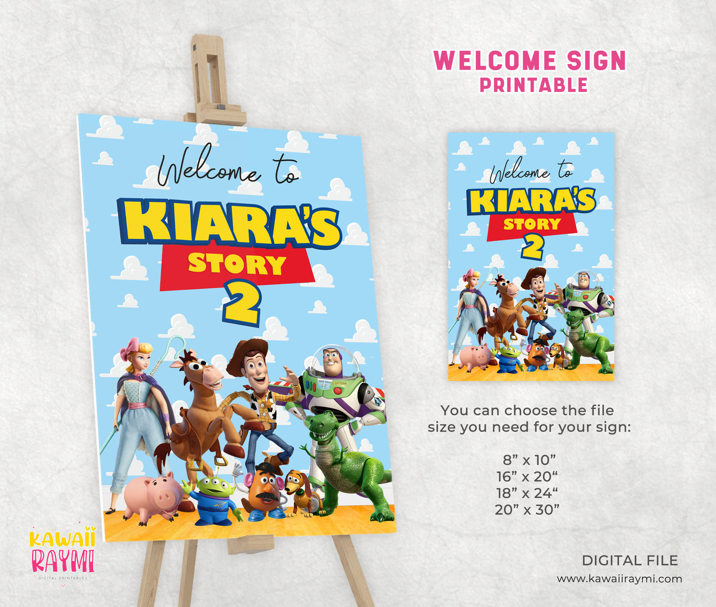 Toy story birthday welcome sign toy story printable PDF