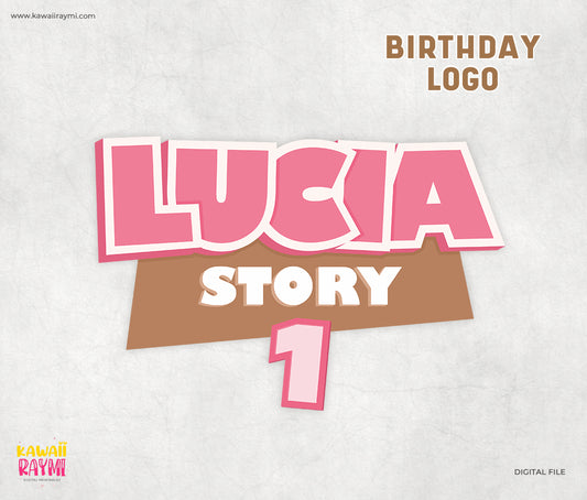 Toy story pink custom logo, birthday logo toy story