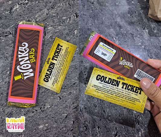 Wonka Chocolate Bar Label - 4 sizes - DIY Wrapper instant digital file