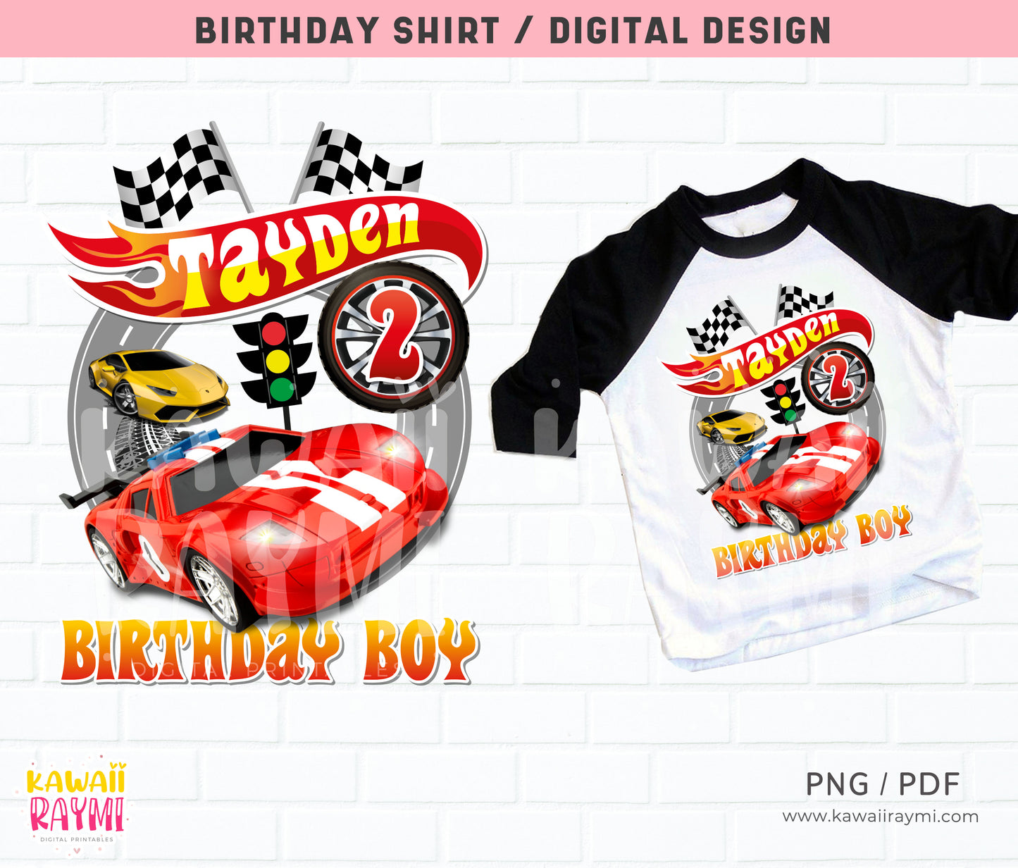 Camiseta de cumpleaños personalizada de Hot Wheels