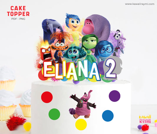 Inside out custom cake topper digital