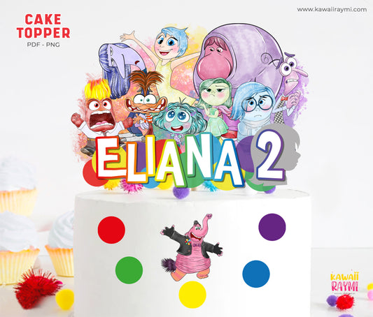 Inside out custom cake topper