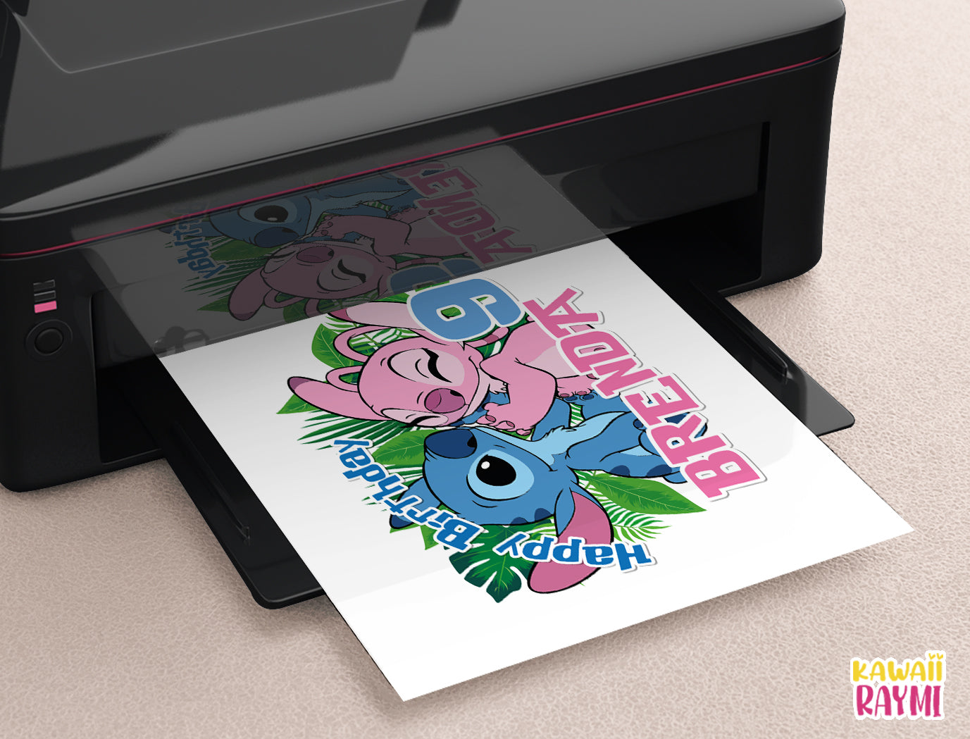 Adorno para tarta de Stitch y Angel, archivo personalizado