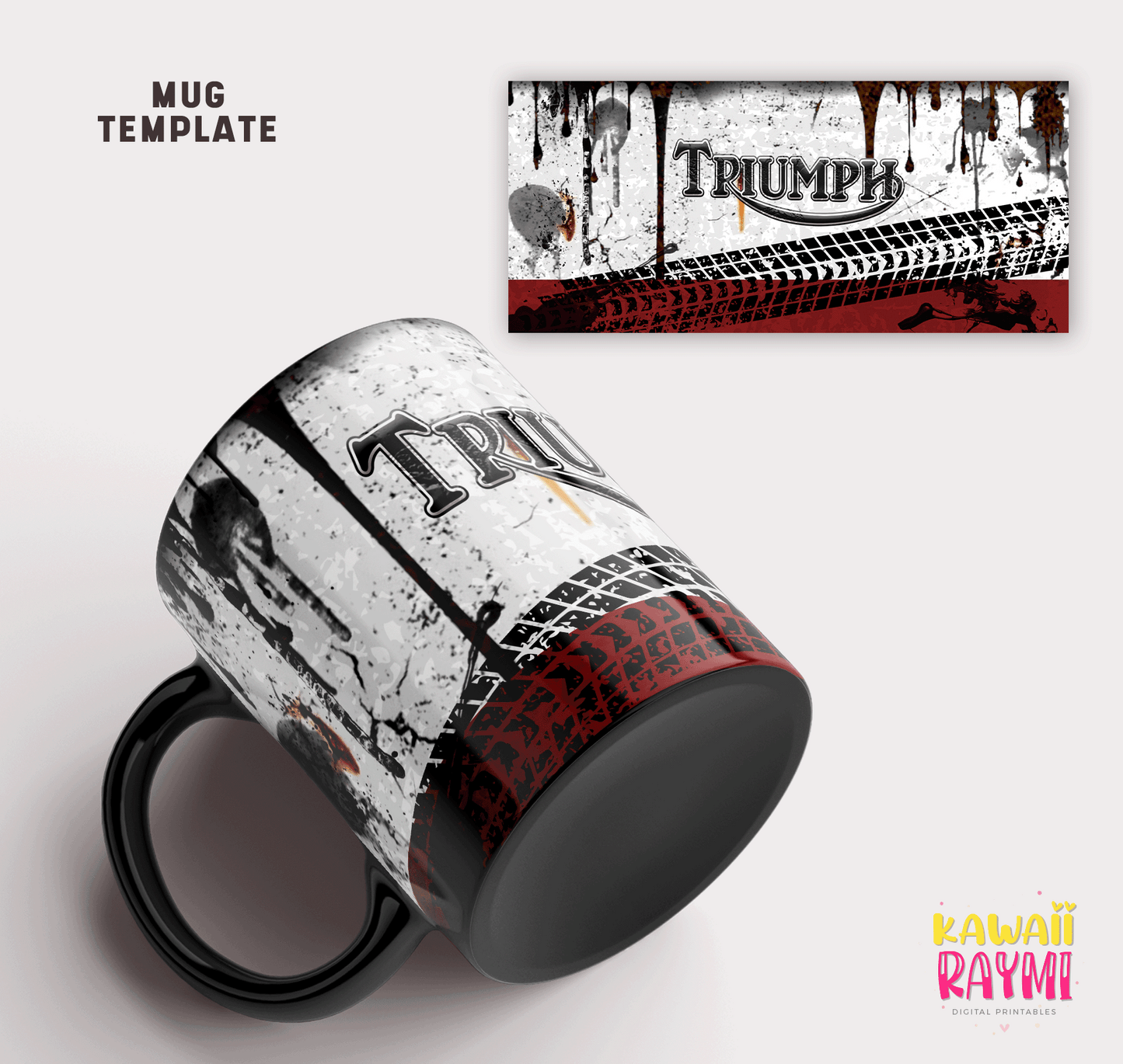 Triumph motorcycle oil mug template