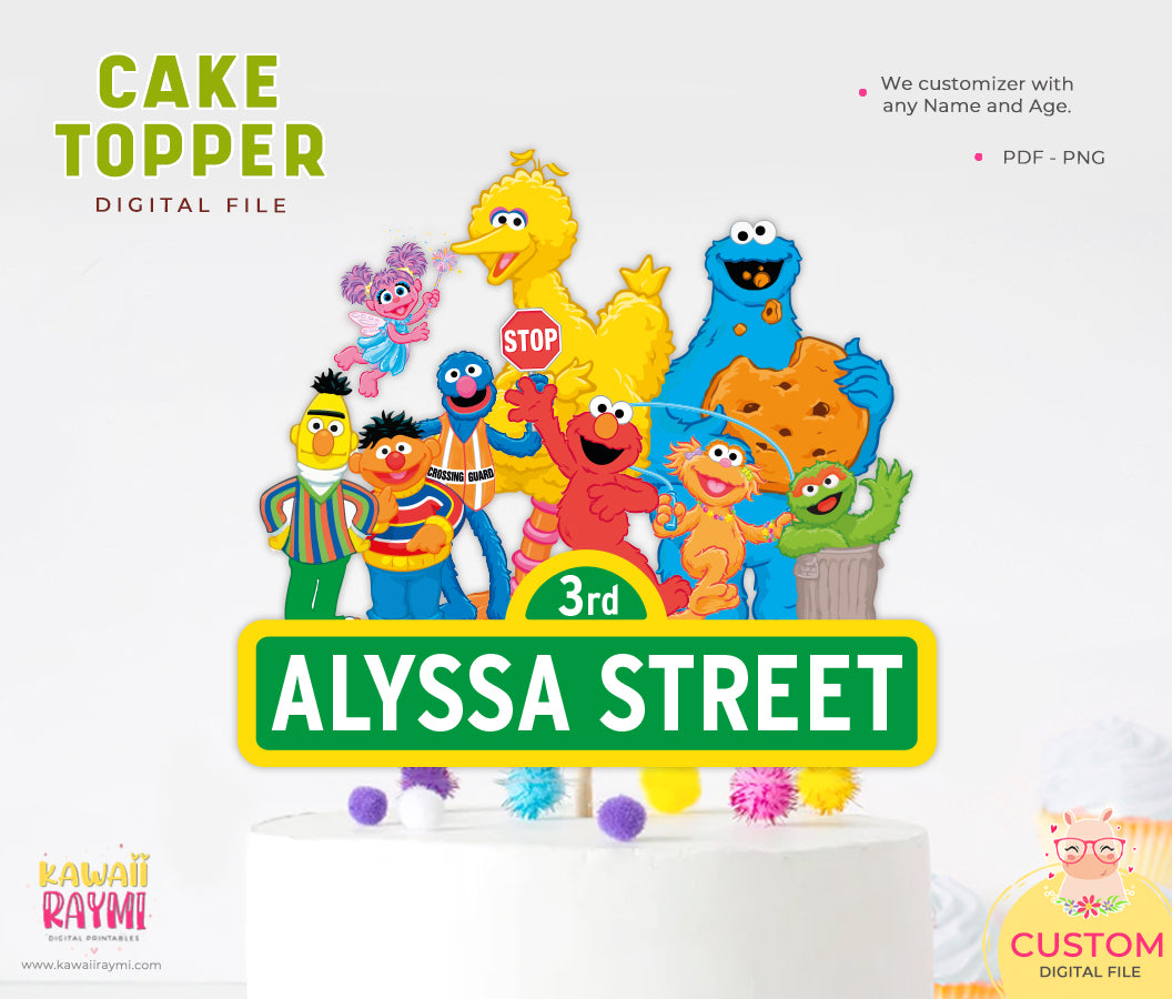 Sesame Street custom cake topper, printable