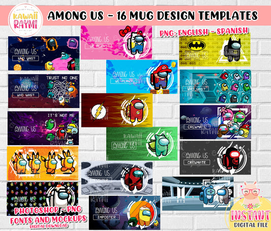 Among us Mug templates PNG, Photoshop editable, impostor