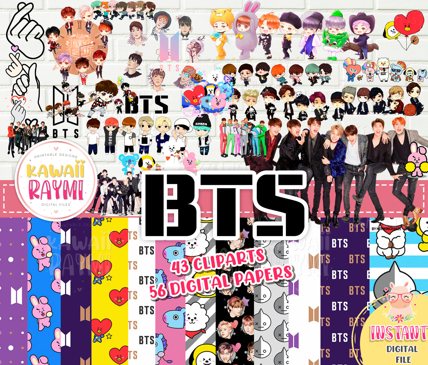 Imágenes prediseñadas de BTS, papeles digitales de bts, descarga instantánea de kpop, yo te moro png