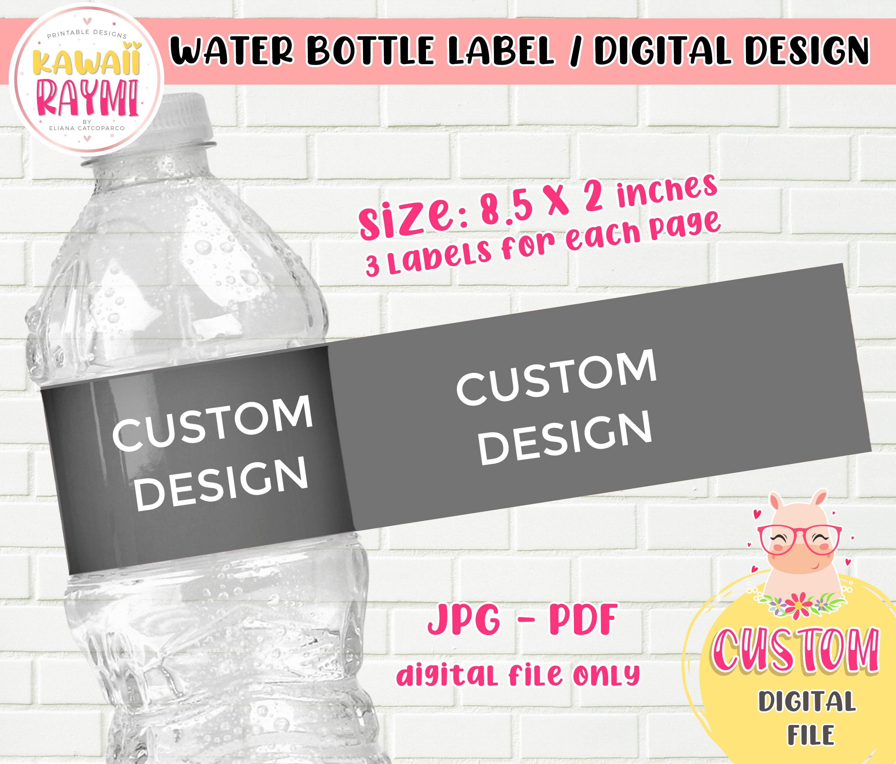 Printable Hot Wheels Water Bottle Label Digital File DIY