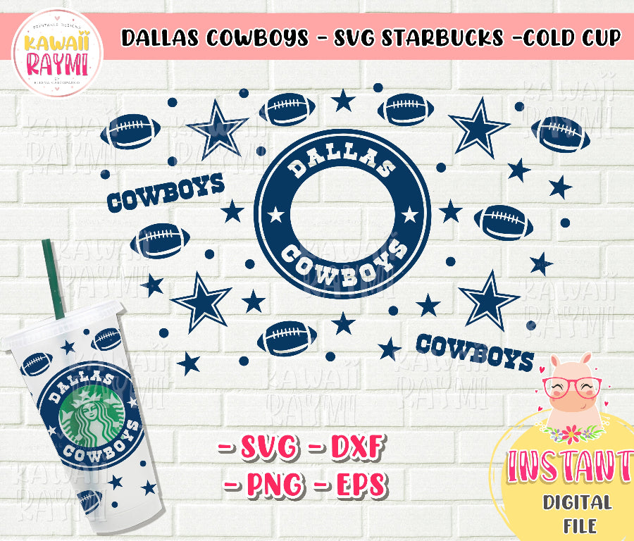 Dallas Cowboys Svg Starbucks cup ,Sport Svg, Football Svg, Starbucks Cowboys,Starbucks Cold Cup Venti Size 24 Oz SVG, DIY Instant Download