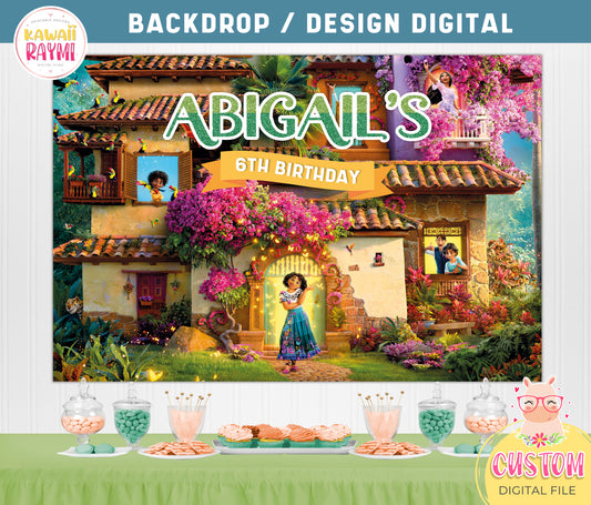 Encanto custom Backdrop, Encanto Decoration Birthday , Encanto Party Supplies, Mirabel custom backdrop, Encanto digital file