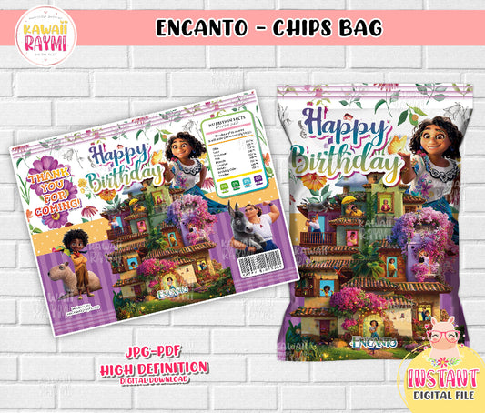 Encanto chips bag printable, encanto birthday party, supplies party encanto instant digital file