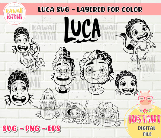LUCA DISNEY Bundle SVG-PNG-EPS % OFERT - CRICUT FOR LAYERED -Instant Download LUCA