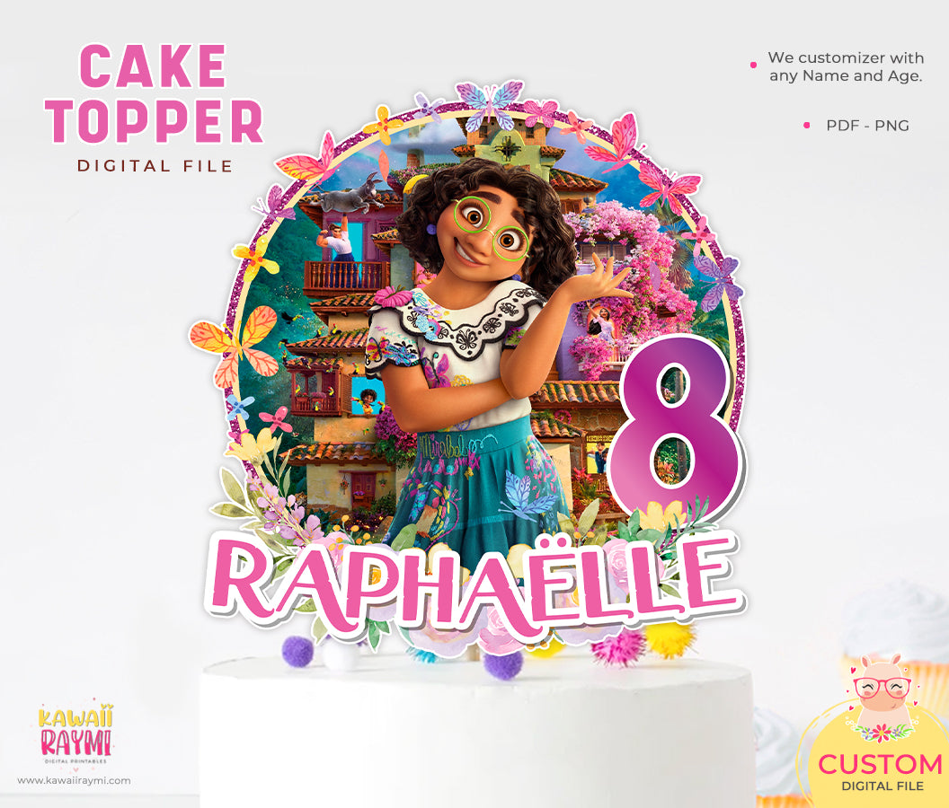 Topper de pastel de Encanto imprimible, topper de pastel personalizado de Mirabel Encanto