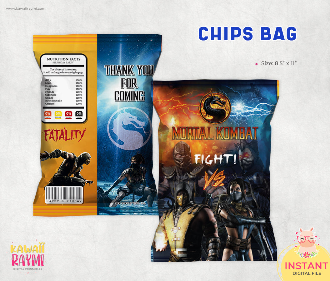 Mortal Kombat chips bag, instant download – Kawaii Raymi