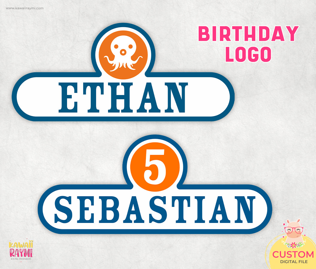 Octonauts custom logo digital, octonauts birthday party