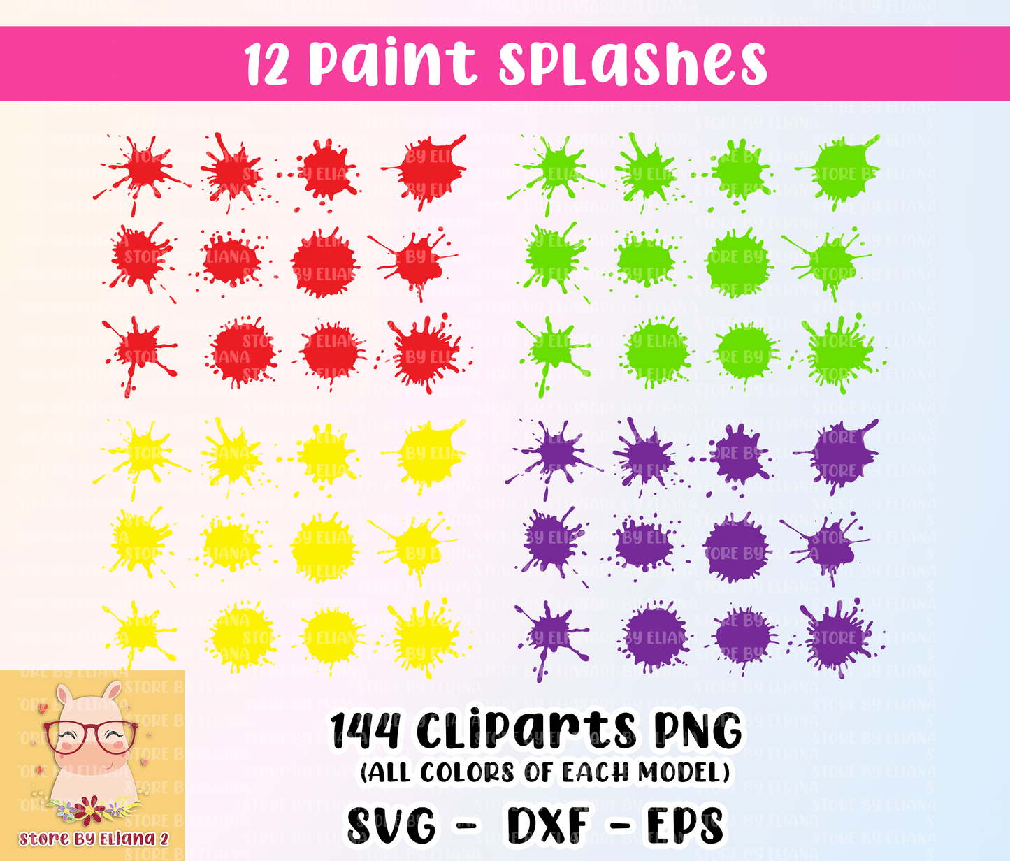 Salpicaduras de pintura svg, cricut, Salpicadura de pintura SVG, Paquete, Splats de pintura Svg, Svg de pintura, Clipart, Vector
