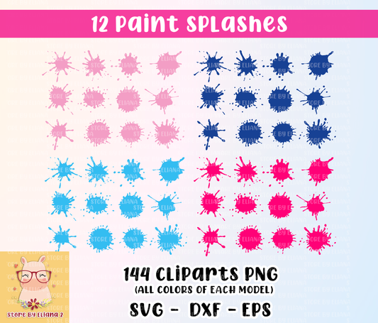 Salpicaduras de pintura svg, cricut, Salpicadura de pintura SVG, Paquete, Splats de pintura Svg, Svg de pintura, Clipart, Vector
