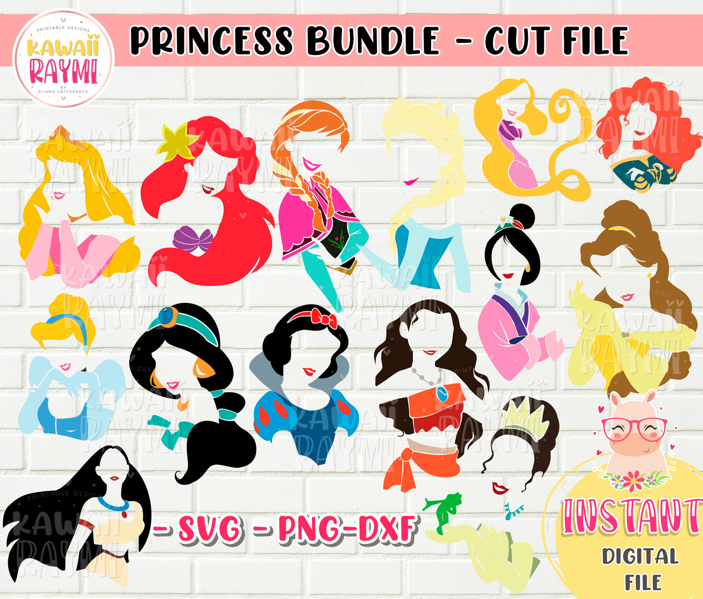 DISNEY PRINCESS BUNDLE SVG-cut file-layered-cricut-Instant Download