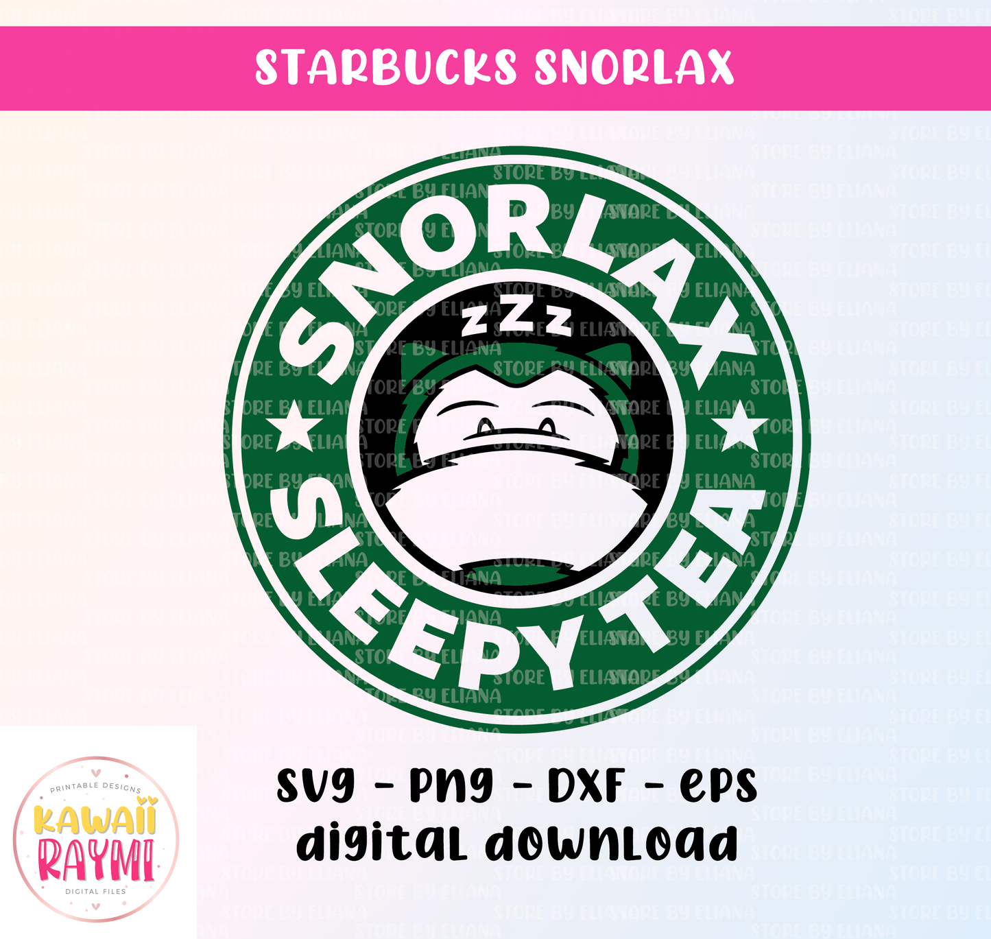Snorlax svg, snorlax dormir té svg, starbucks snorlax pokemon svg, descarga instantánea, cricut