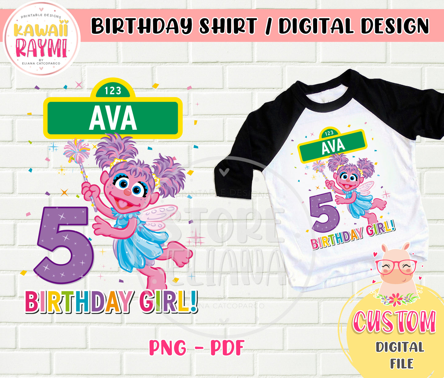 Camiseta de cumpleaños de Barrio Sésamo ABBY CADABBY