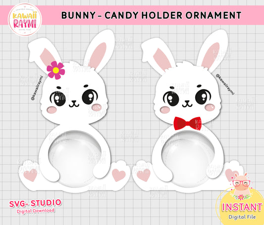 Bunny candy holder template, candy holder bunny svg, studio, bunny candy holder ornament template, digital file