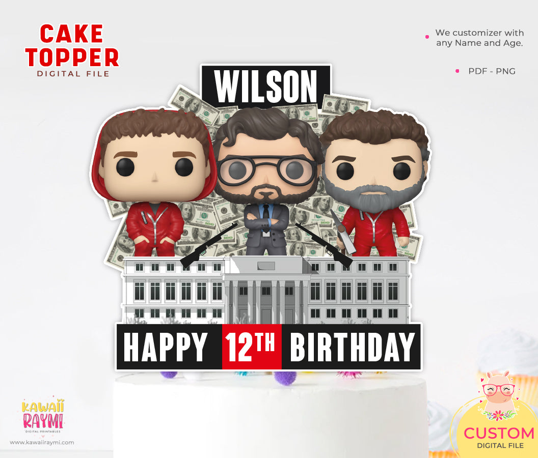 Money Heist custom cake topper, casa de papel