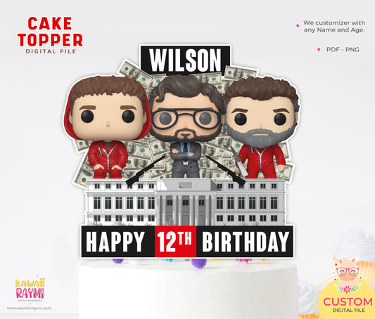 Money Heist custom cake topper, casa de papel
