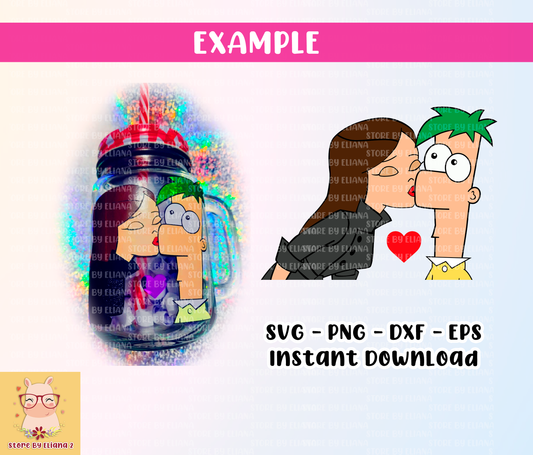 FERB Y VANESSA Love SVG - PNG - Cricut-Cut File-Descarga instantánea