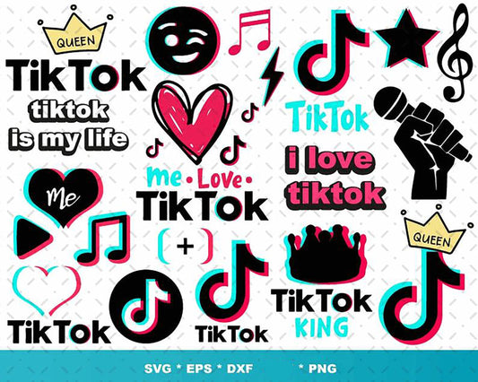 Tik tok svg bundle - Cricut cut file-tik tok social media