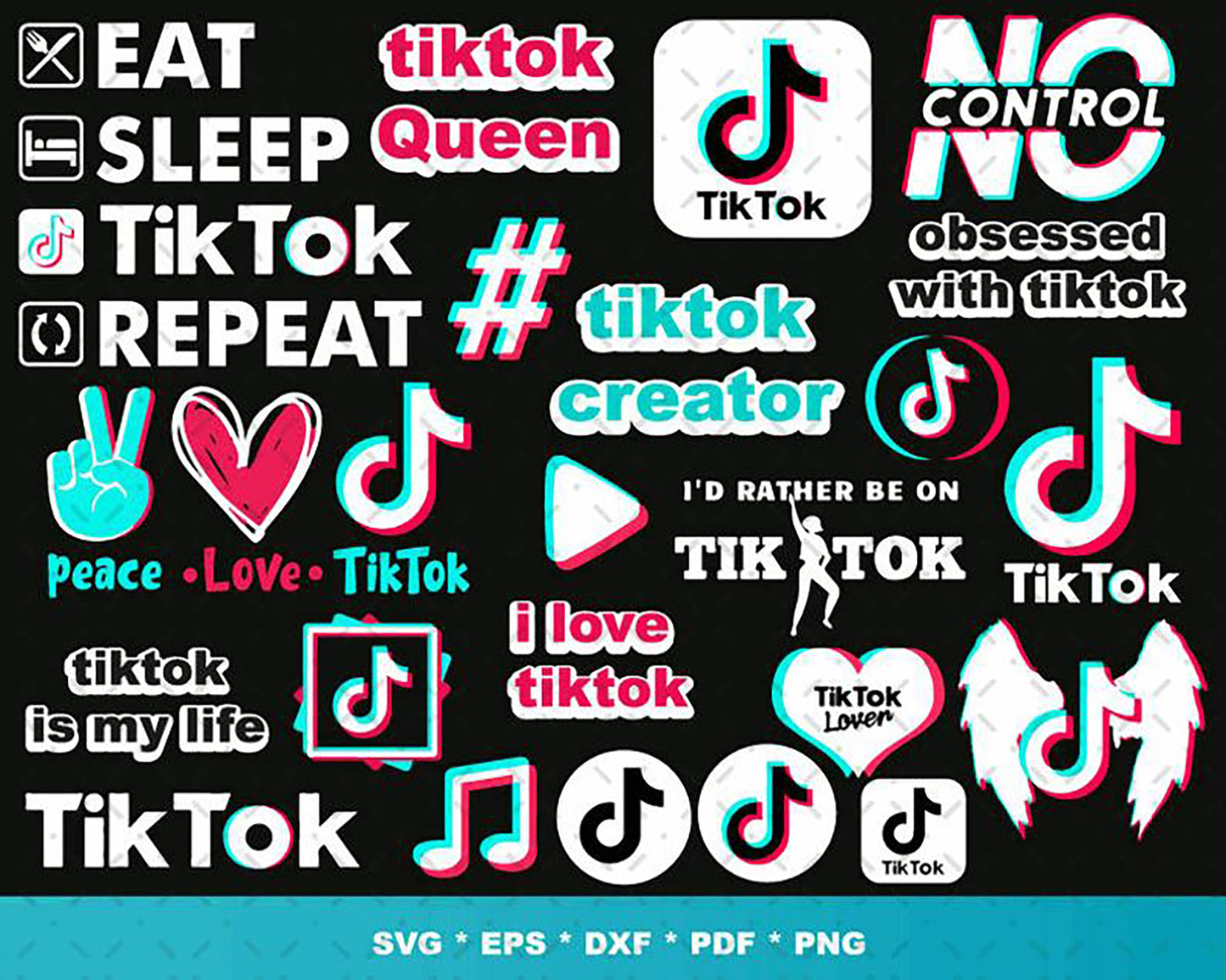 Paquete Tik tok svg - Cricut cut file-tik tok social media