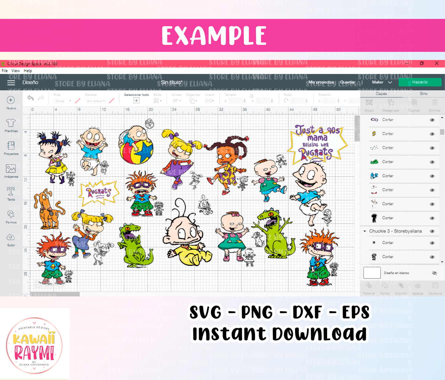 Rugrats paquete SVG- Rugrats clipart, solo una mamá de los 90 criando a sus rugrats, cricut svg, PNG-SVG