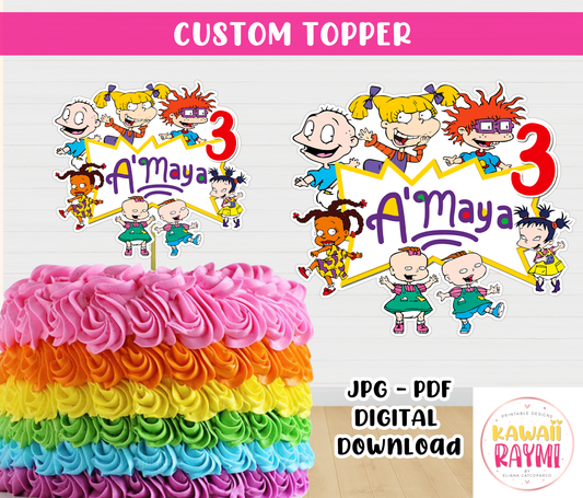 RUGRATS Cake Topper Printable, Rugrats Printable, Rugrats Digital File, Rugrats Digital Cake Topper