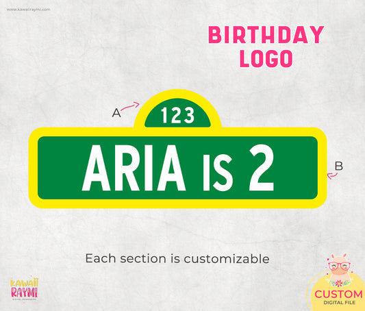 Sesame Street custom sign - Sesame Street Birthday logo