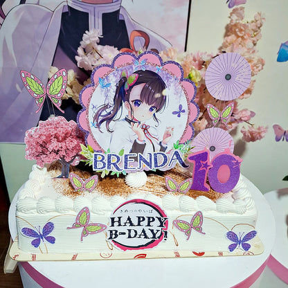 Kanao cake topper demon anime, demon slayer, kanao, butterfly, PNG, PDF