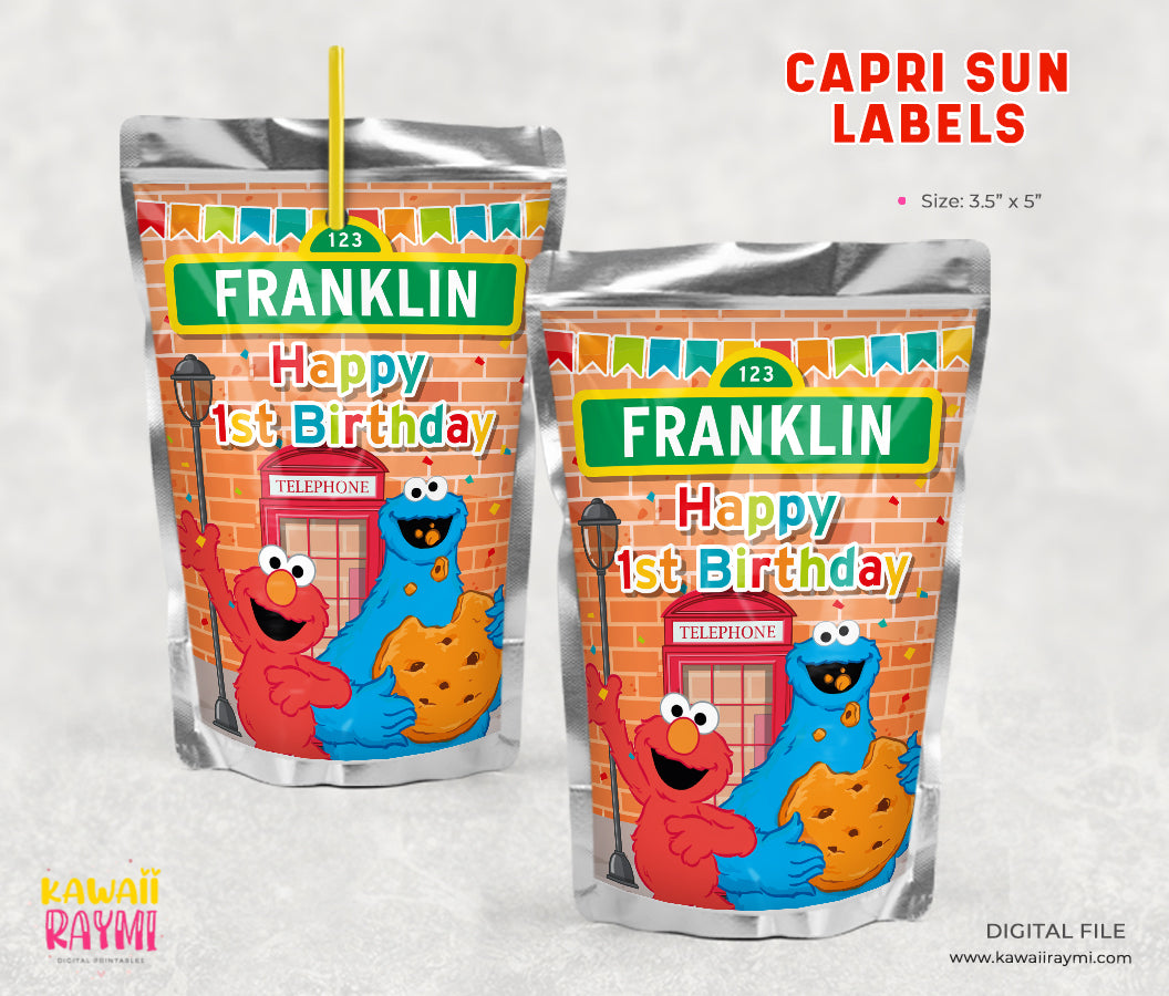 Sesame street custom Capri Sun label -DIGITAL FILE – Kawaii Raymi