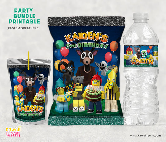 videogame party favors- 99 night in the forest - digital printables party bundle