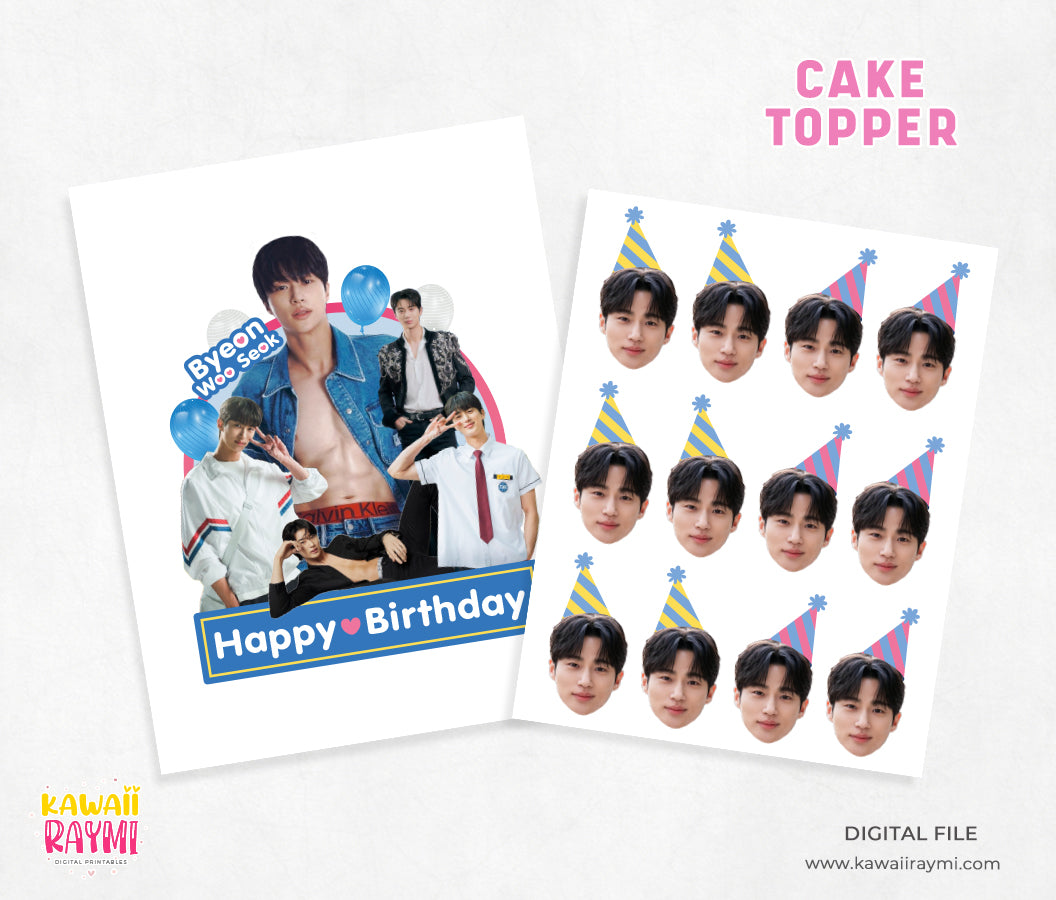 Byeon Woo Seok cake topper printable, Sunjae